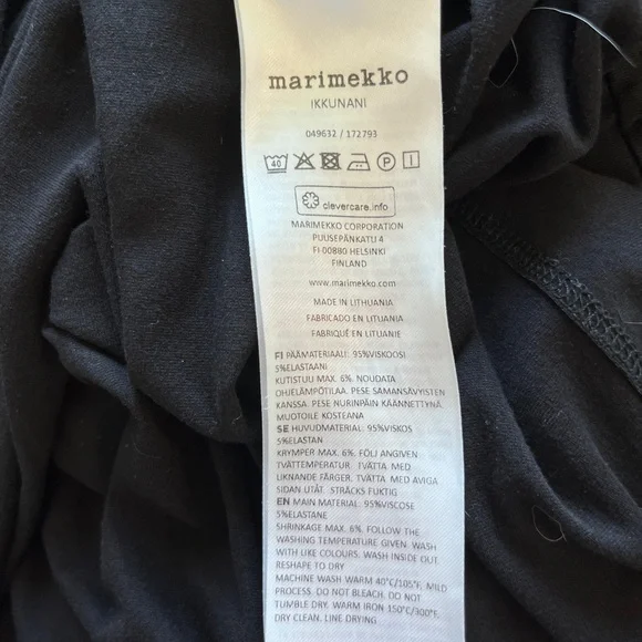 Marimekko Ikkunani Black Short Sleeve Midi Dress with Elastic Waist - Picture 8 of 13